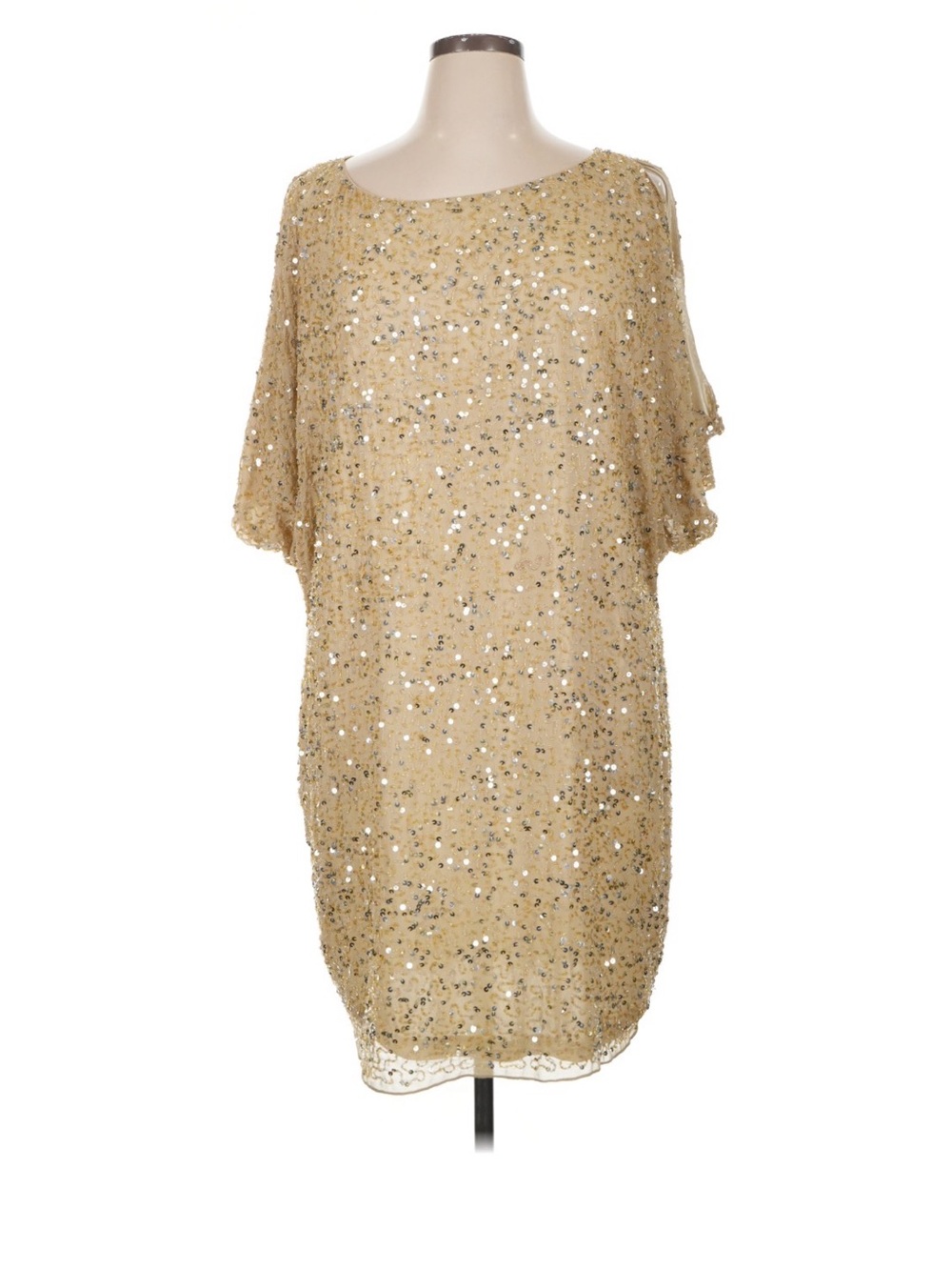 Aidan Mattox Gold Sequin Shift Dress
